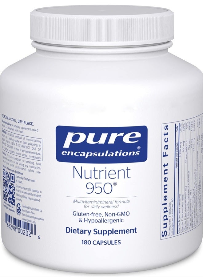 Pure Encapsulations مغذيات 950 | مكمل متعدد الفيتامينات والمعادن لدعم الوظائف الفسيولوجية ونمط حياة صحي* | 180 كبسولة - Image 1