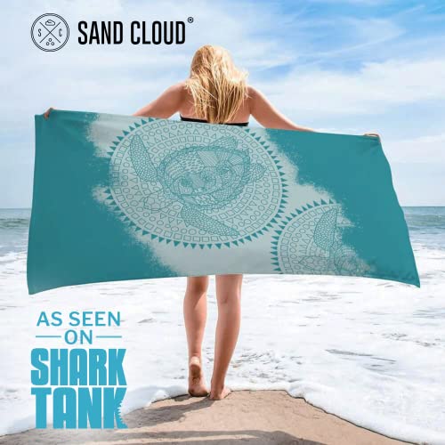 Sand Cloud Turkish Beach Towel - Sand Proof - 100% Certified Organic Turkish Towel - Quick Dry Towel for Beach, Blanket or Bath Towel - As Seen on Shark Tank - Mandala Sea Turtle Green… - Image 2