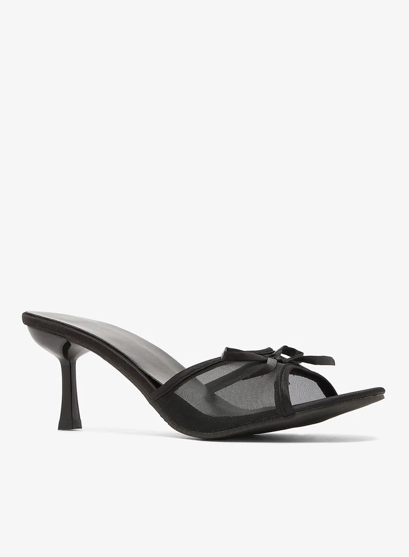 ELLA Mid Heel Mesh Bow Detail Heels