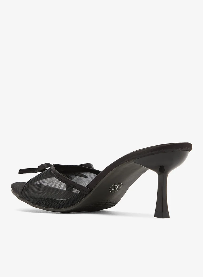 ELLA Mid Heel Mesh Bow Detail Heels