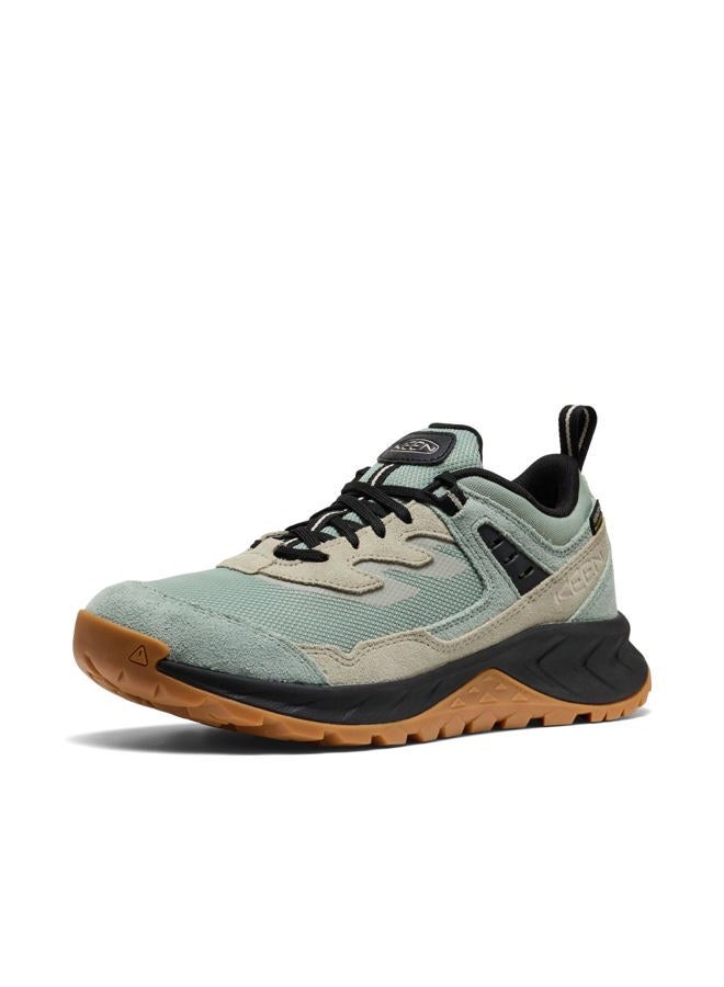 Keen Women's Hightrail Low Height Durable Lightweight Breathable Leather Waterproof Hiking Shoes, Iceberg Green/Abbey Stone, 9 - Image 1