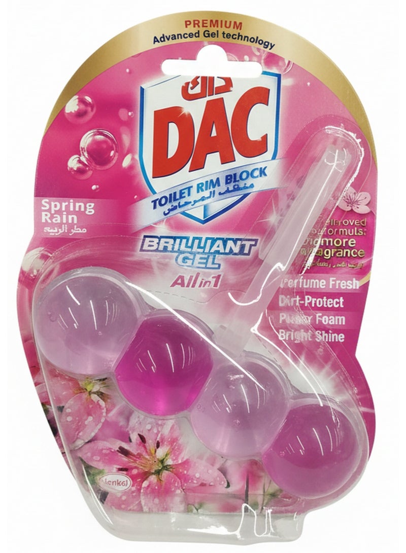 Dac Brilliant Gel Toilet Rim Block Spring Rain 42G - Image 1