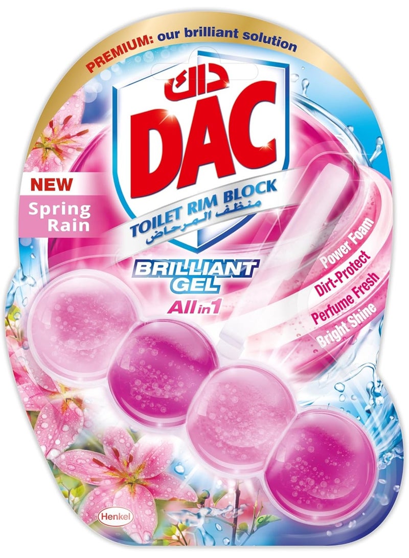 Dac Brilliant Gel Toilet Rim Block Spring Rain 42G - Image 2