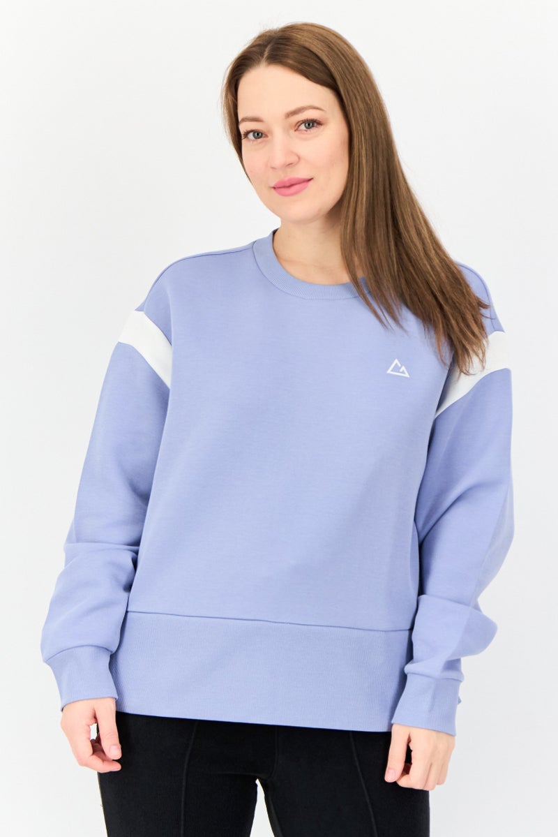 GIORDANO G-Motion Women Sportswear Fit Long Sleeve Outdoor Sweatshirt, Blue  - Image 1