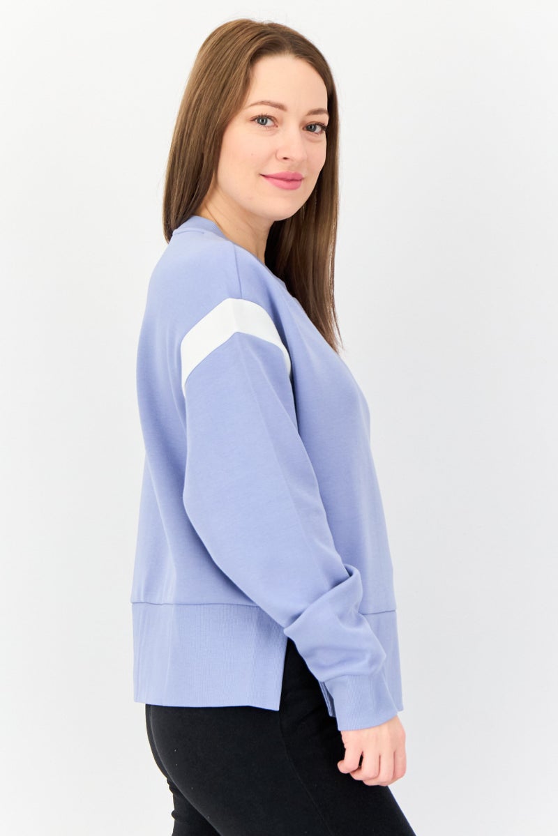GIORDANO G-Motion Women Sportswear Fit Long Sleeve Outdoor Sweatshirt, Blue  - Image 2