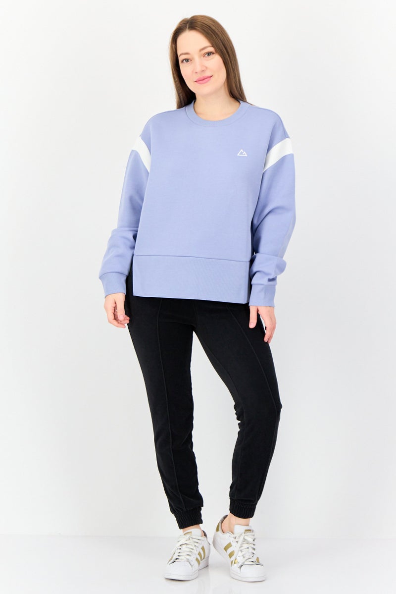 GIORDANO G-Motion Women Sportswear Fit Long Sleeve Outdoor Sweatshirt, Blue  - Image 4