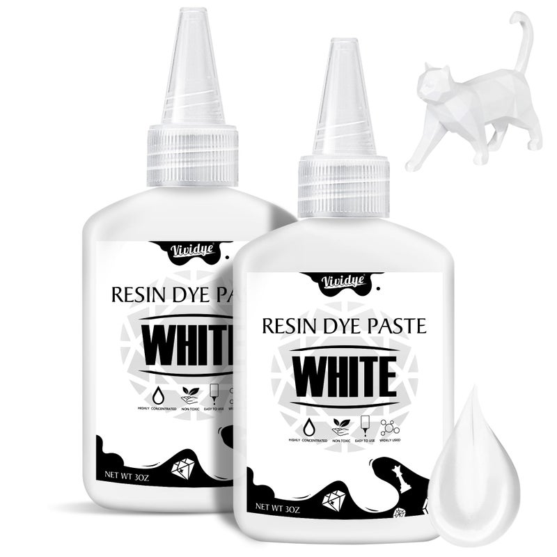 Vividye White Epoxy Resin Pigment Paste 6oz High Concentrated White Resin Color Pigment Paste for Resin Ocean Waves Cells Lacing Painting UV Resin White Epoxy Resin Dye Paste for Resin Art Coaster - Image 2