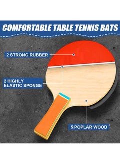 MAGIC VAULT Table Tennis Bats Set – Wooden Ping Pong Racket Set with 2 Table Tennis Bats & 3 Balls, Ideal for Indoor/Outdoor Practice & Competitions, Ergonomic Handle, High-Quality Rubber for Speed & Contr  - Image 3
