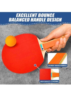 MAGIC VAULT Table Tennis Bats Set – Wooden Ping Pong Racket Set with 2 Table Tennis Bats & 3 Balls, Ideal for Indoor/Outdoor Practice & Competitions, Ergonomic Handle, High-Quality Rubber for Speed & Contr  - Image 4
