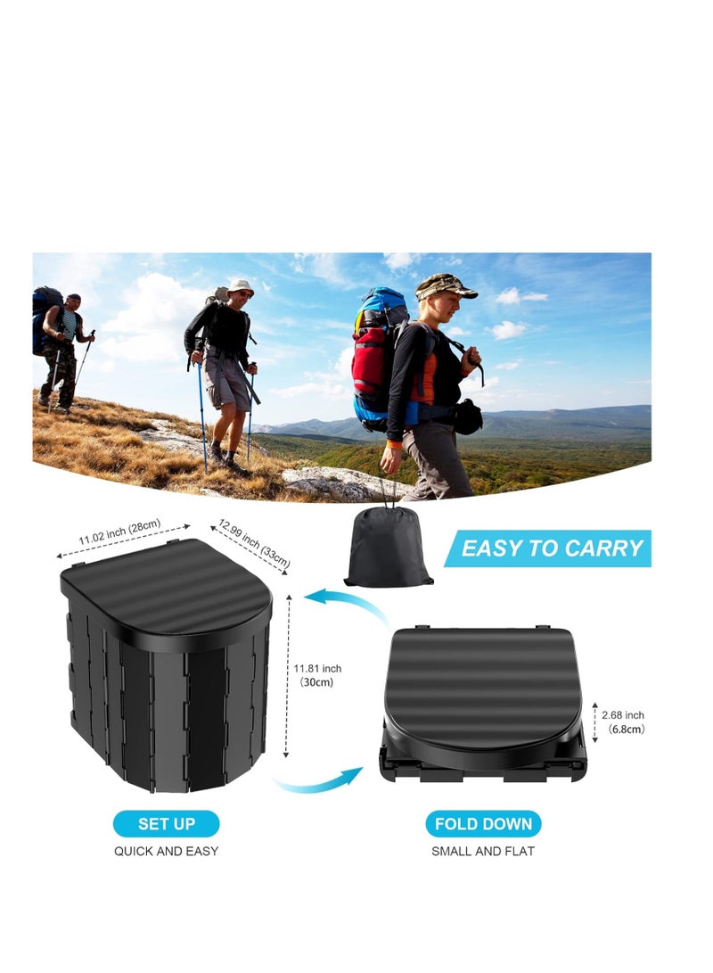 Portable Toilet for Camping, Portable Folding Camping Toilet with Lid, Portable Toilet for Adults, Outdoor Travel Toilet for Hiking, Camping, Boat, Car, Fishing, Beach - Image 2