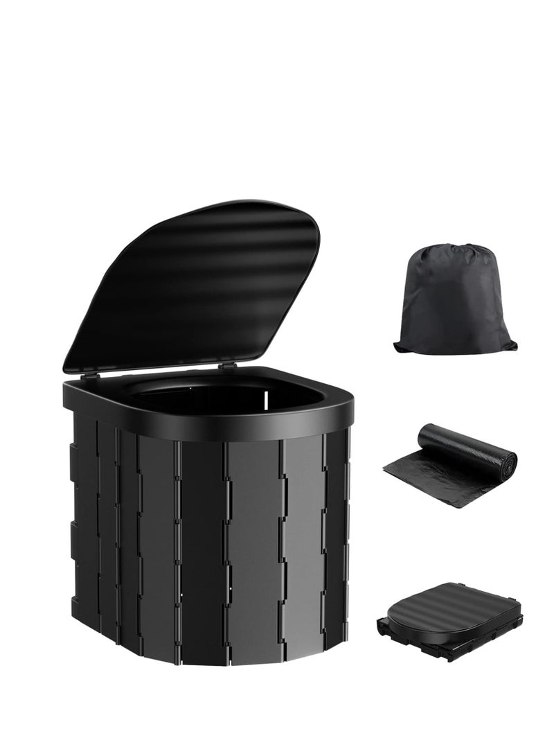 Portable Toilet for Camping, Portable Folding Camping Toilet with Lid, Portable Toilet for Adults, Outdoor Travel Toilet for Hiking, Camping, Boat, Car, Fishing, Beach - Image 1