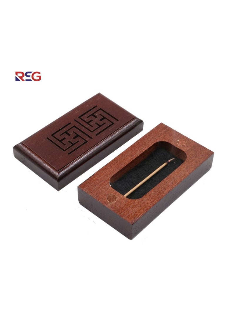 RSG - Wooden Oud Incense Burner Mini Set with Canvas Pocket-A58 - Image 3