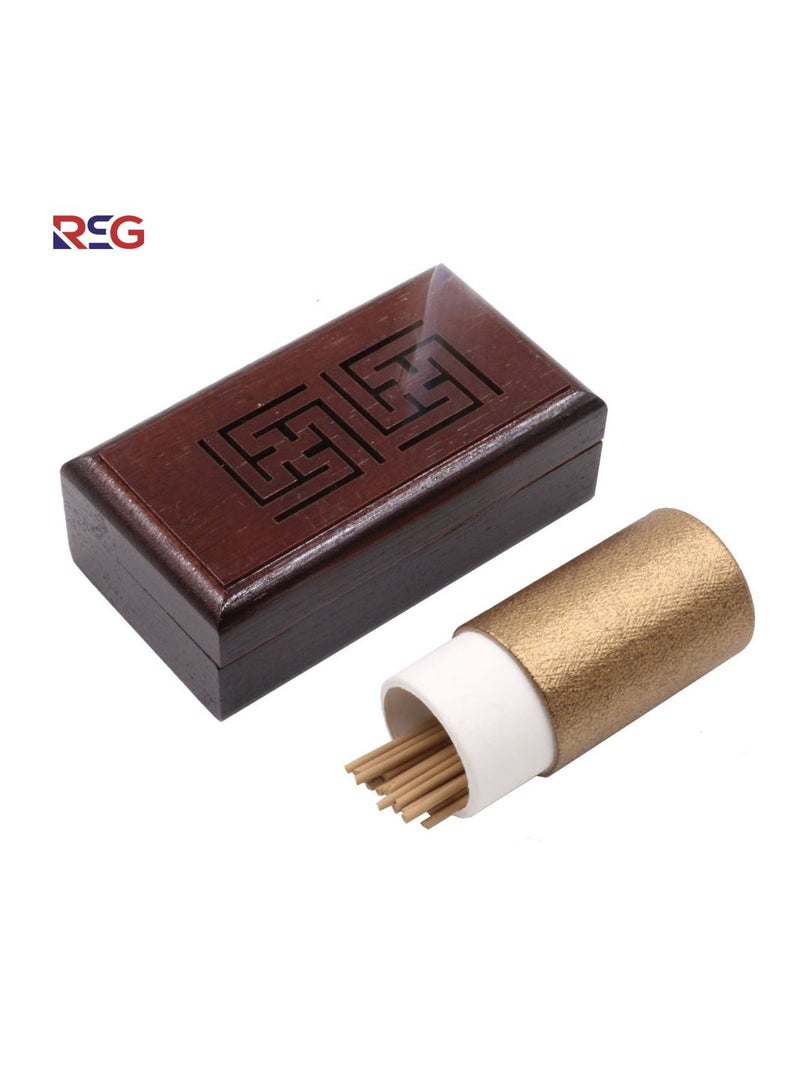 RSG - Wooden Oud Incense Burner Mini Set with Canvas Pocket-A58 - Image 5