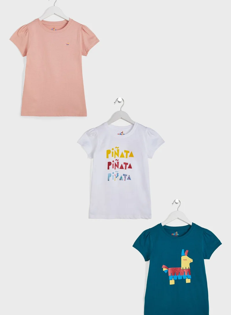 Pinata Printed  T-Shirt Pack Of 3