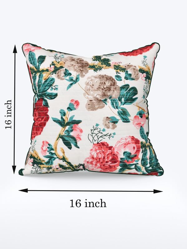 EasyGoods India Premium Cotton Cushion Covers 16x16 Inch | Soft Durable Fabric | Elegant Printed Covers for Sofa & Living Room | Hidden Zipper | Set of 5 - Image 3