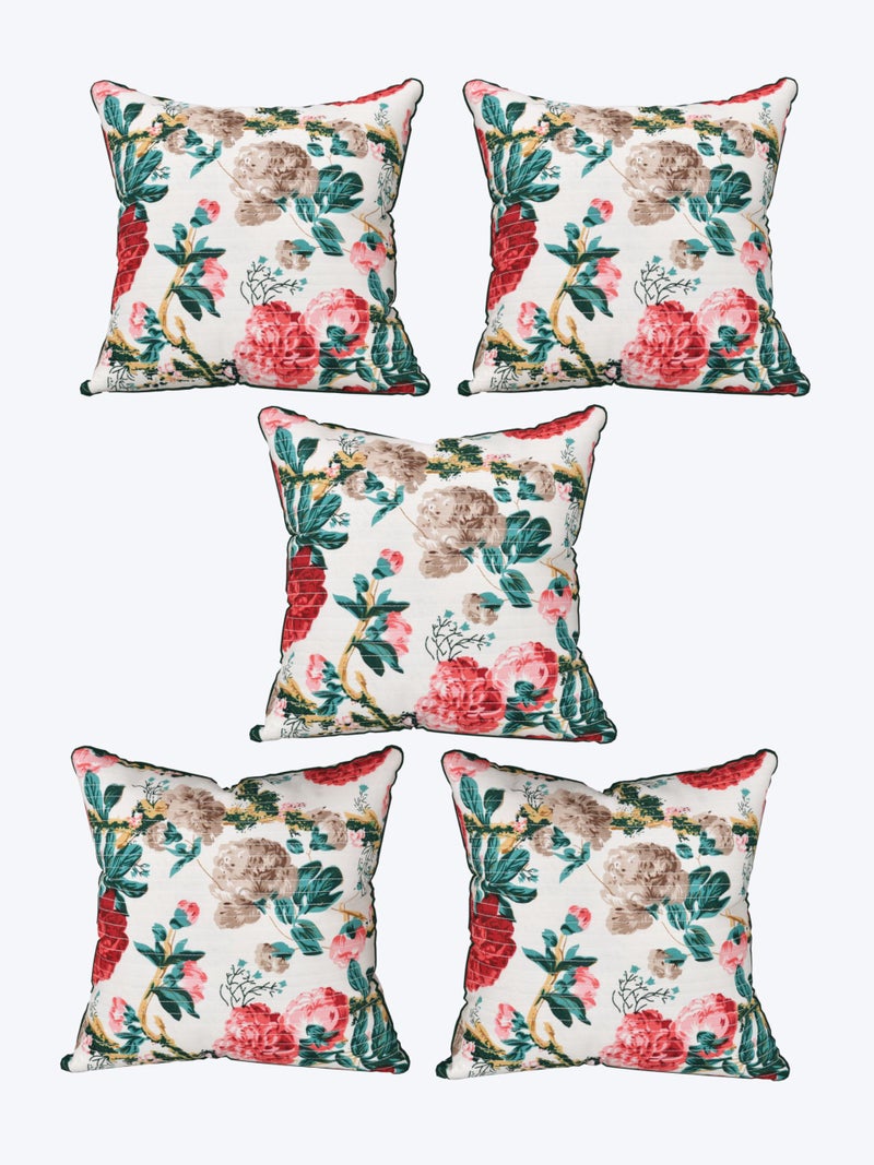 EasyGoods India Premium Cotton Cushion Covers 16x16 Inch | Soft Durable Fabric | Elegant Printed Covers for Sofa & Living Room | Hidden Zipper | Set of 5 - Image 5
