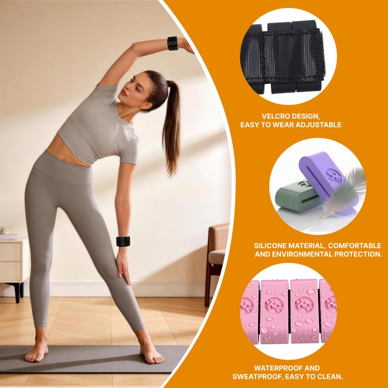 Sonkoloro Adjustable Wrist Weights for Women Men, Leg Weights for Women 0.75lb-1lb Each for Walking, Yoga, Dance, Barre, Gym (Blush, 1.5LB(2 Pcs)) - Image 5