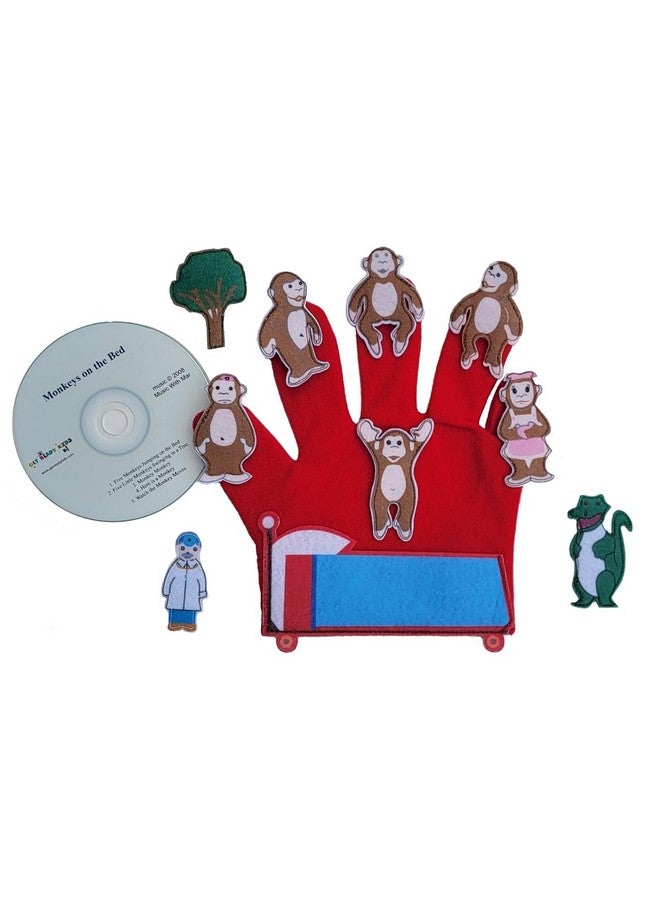 Get Ready Kids Get Ready Kids Glove Puppet Set: Monkeys Jumping on The Bed  - Image 1