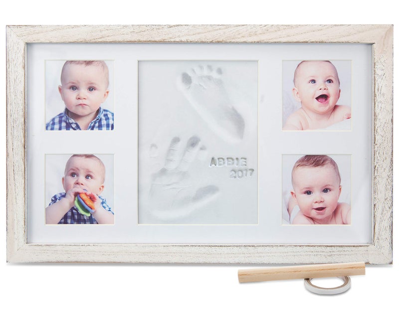 Little Hippo Baby Footprint Kit & Keepsake | Baby Handprint Kit | Baby Hand and Footprint Kit (Rustic White, Large) - Image 5