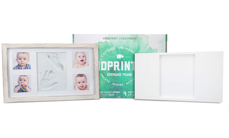 Little Hippo Baby Footprint Kit & Keepsake | Baby Handprint Kit | Baby Hand and Footprint Kit (Rustic White, Large) - Image 4