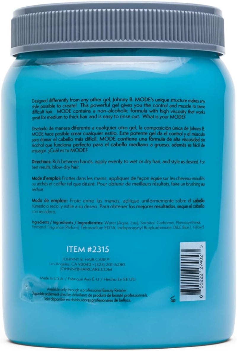 JOHNNY B. Johnny B Mode Styling Gel - 64 oz (Alcohol-Free, Medium Hold, No-Flake Formula) - Image 3
