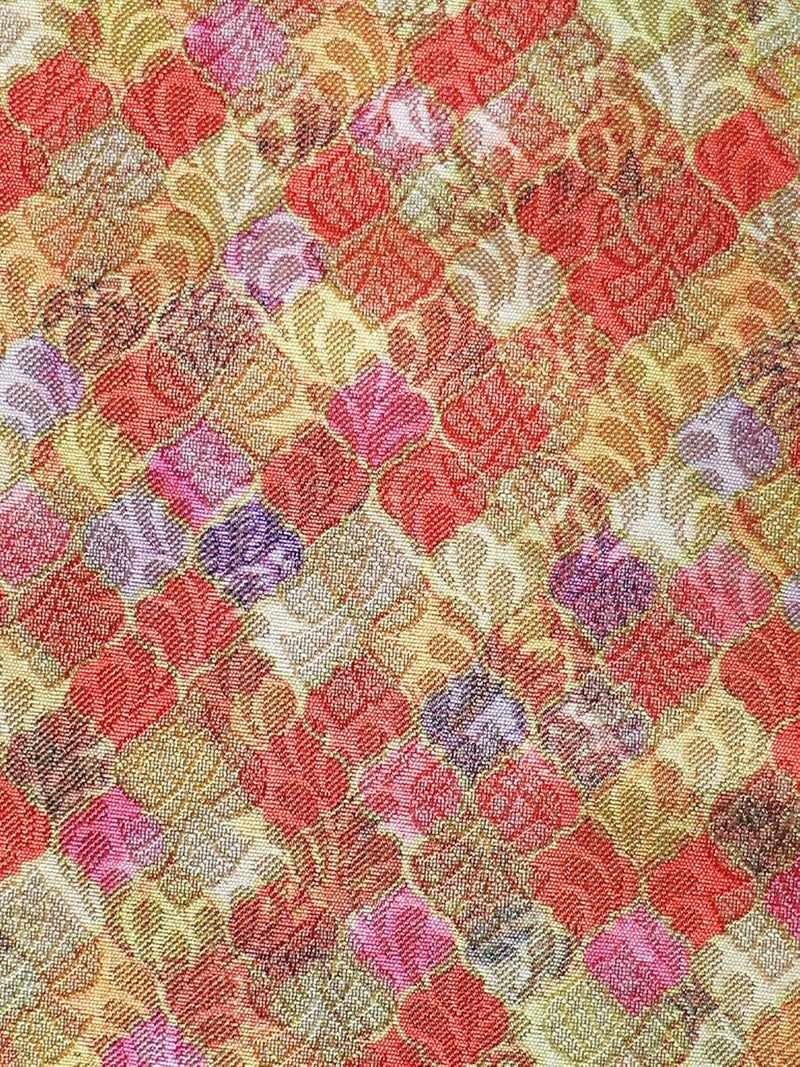 ZEBA World Table Cover Floral Brocade Silk and Border Patchwork | Red and Gold | Heat Resistant Table Cover for Kitchen Table/Dining Table Cloth, 52 X 84 Inches; 130 cm X 210 cm - Image 3