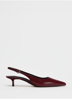 Zara Limited edition leather embossed kitten heel slingbacks  - Image 1