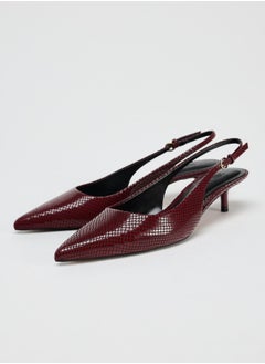 Zara Limited edition leather embossed kitten heel slingbacks  - Image 2