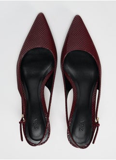 Zara Limited edition leather embossed kitten heel slingbacks  - Image 5