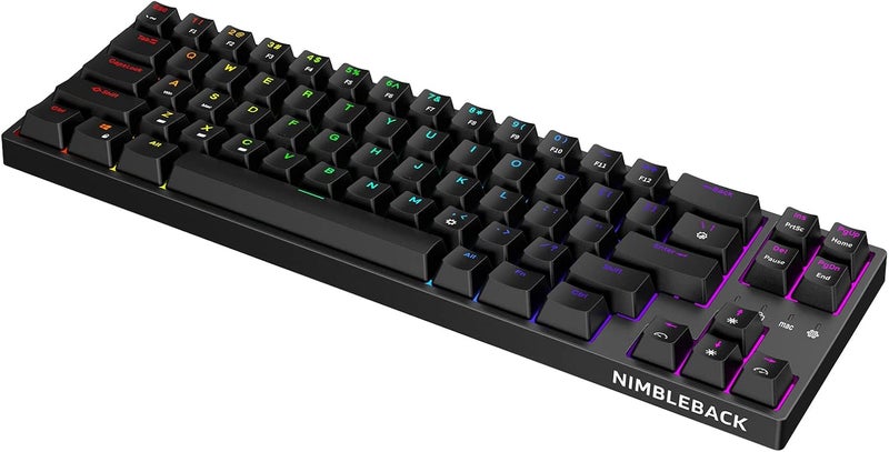 LTC NB681 Nimbleback Wired 65% Mechanical Keyboard, RGB Backlit Ultra-Compact 68 Keys Gaming Keyboard with Hot-Swappable Switch and Stand-Alone Arrow/Control Keys (Hot Swappable Blue Switch, Black) - Image 1