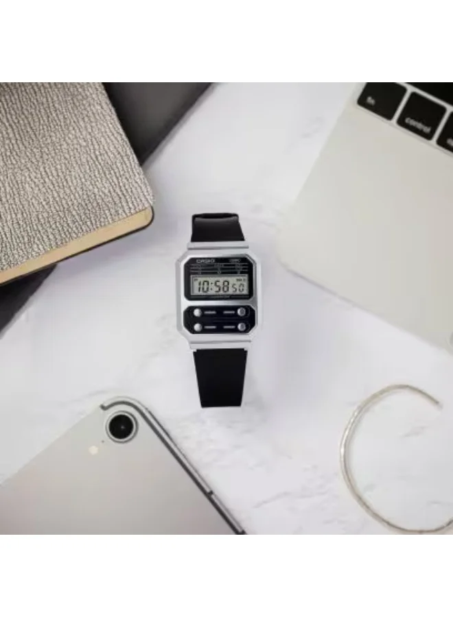 CASIO Women's Resin Digital Watch A100WEF-1ADF - 32.7 mm