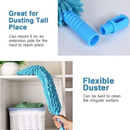 Vrct Foldable Multipurpose Microfiber Ceiling Fan Duster, Flexiable Brush for Car, Home Interior Clean Telescopic Pole Handle Flexible Bendable Washable Duster(Multicolour) - Image 3
