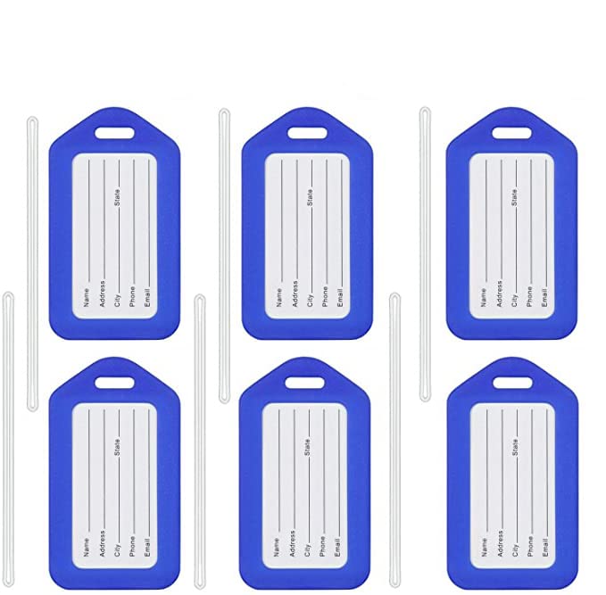 WeKonnect® Luggage Tags – Durable Silicone Bag & Suitcase ID Labels with Waterproof Name Card and Secure Strap for Easy Identification – Travel, Camping, Hiking - Image 1