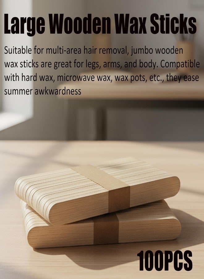 Litboom 100 Pack Wooden Waxing Sticks, Natural Birch, 5.9 Inch Length, Smooth Surface, Hair Removal Applicator, Body and Face Use - Image 3