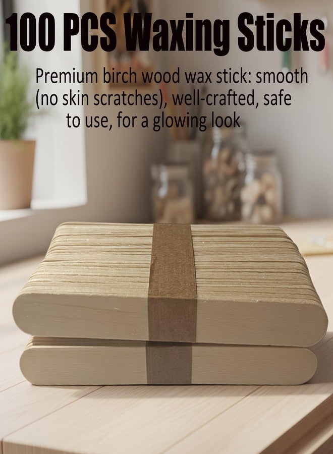 Litboom 100 Pack Wooden Waxing Sticks, Natural Birch, 5.9 Inch Length, Smooth Surface, Hair Removal Applicator, Body and Face Use - Image 4