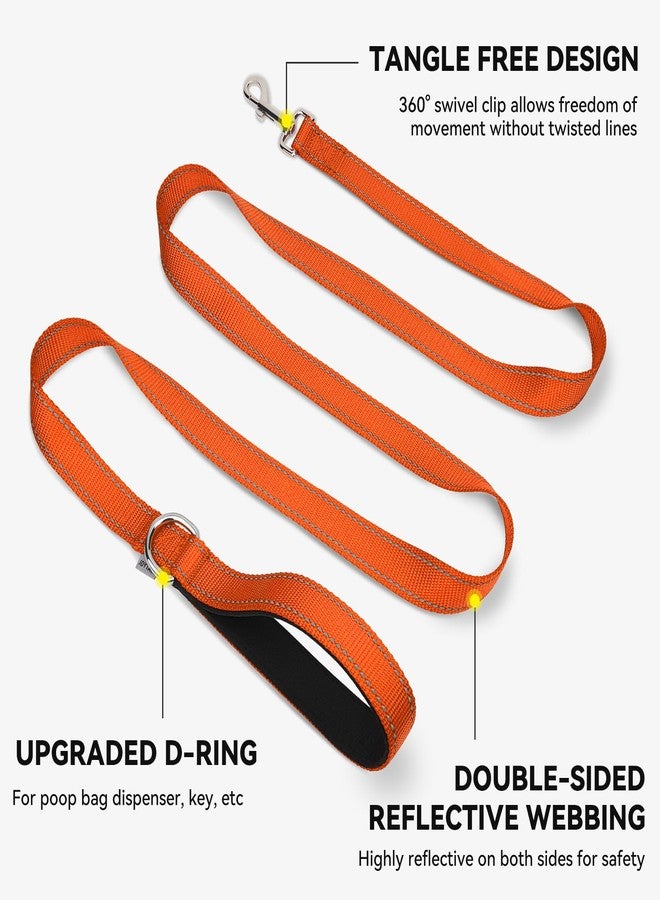 Joytale Dog Leash, 5 FT Double-Sided Reflective, Padded Handle Nylon Heavy Duty Leashes for Medium & Large Dogs Walking, Orange - Image 5