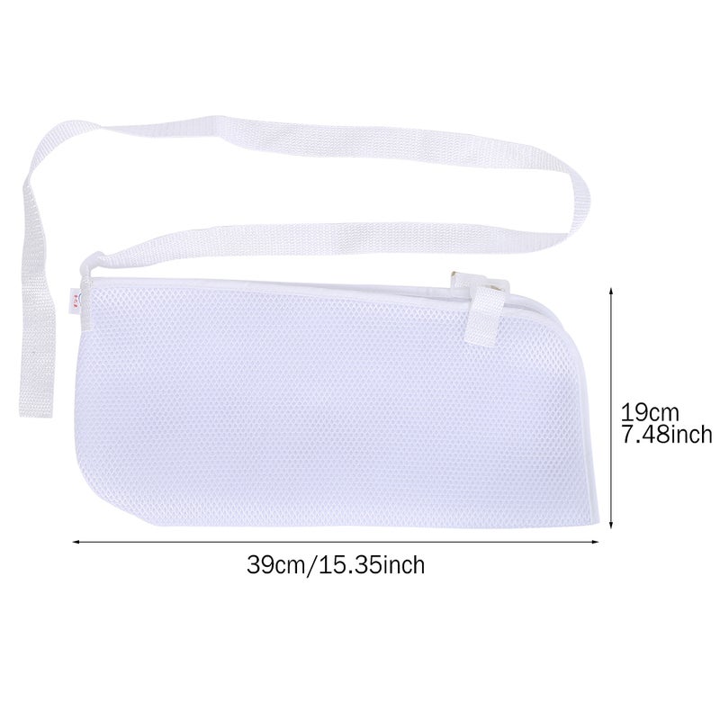 Adjustable Breathable Mesh Arm Sling Elbow Brace Support Shoulder Immobilizer (White) - Image 1