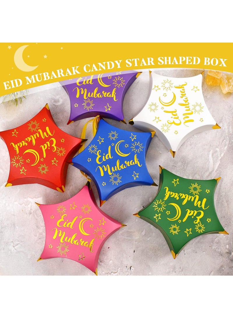 120 PCS Eid Mubarak Candy Star Shaped Ramadan Box Muslim Ramadan Gift Bags Eid Mubarak Party Favors Decorations Paper Ramadan Treat Boxes Eid Favor Box For Eid Party Supplies - Image 4