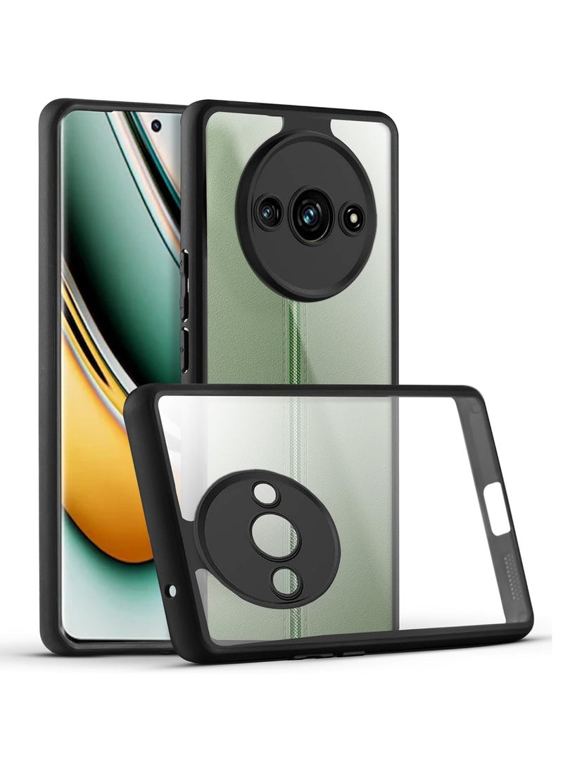 جولدن ماسك لهاتف شاومى ريدمى اية3/ريدمى اية3 اكس/بوكو سى61 4جى (Xiaomi Redmi A3/Redmi A3x/Poco C61 4G) جراب حافظة مع عدسة كاميرا واقية وإطار اسود