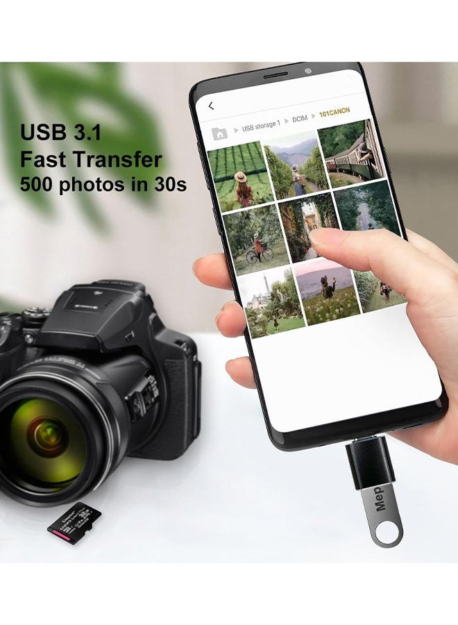 2Pcs USB C to USB Adapter USB C Adapter Type C Male to USB 3.1 Female Adaptor OTG USB Adapter to USB C Compatible with MacBook Pro, Samsung Galaxy, Type-C Smartphones, Tablets and Laptops (Black&Silver) - Image 4