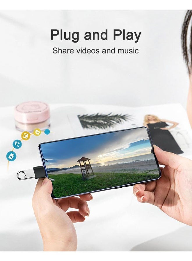 2Pcs USB C to USB Adapter USB C Adapter Type C Male to USB 3.1 Female Adaptor OTG USB Adapter to USB C Compatible with MacBook Pro, Samsung Galaxy, Type-C Smartphones, Tablets and Laptops (Black&Silver) - Image 5