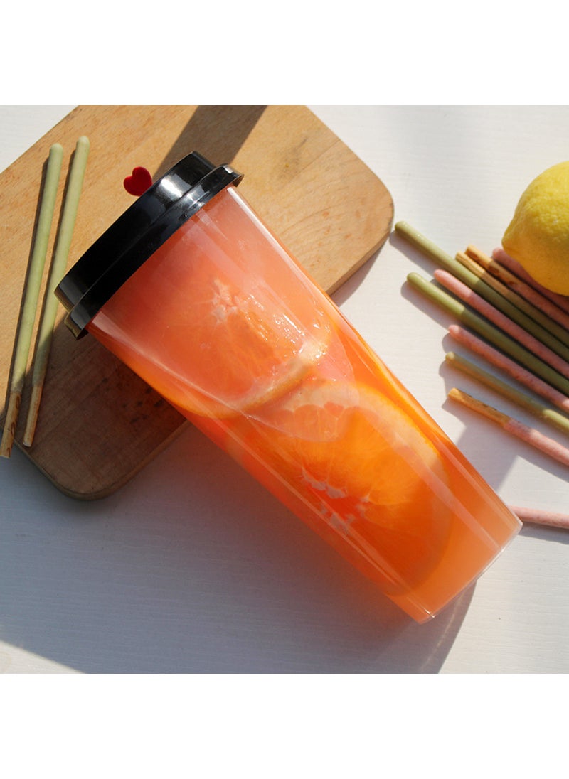Generic - Net red milk tea cup 90 caliber disposable pp injection plastic cup commercial milk tea cup juice beverage cup wholesale 90 caliber 600ml high permeability (500/box) - Image 1