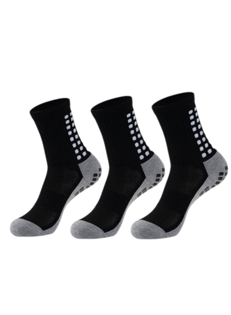 Kenzs 3 Pairs of Football Anti-Slip Socks Gel Socks for Men Women Kids Anti-Slip Football Socks Suitable for Football Basketball Yoga - Image 1