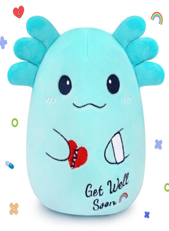 LSYDCARM Get Well Soon Axolotl Plush, Blue Axolotl Stuffed Animal Get Well Soon Gift for Kids Women, Cute Plush Huggable Stuffed Animal for Kids Boys Grils After Surgery - Image 1