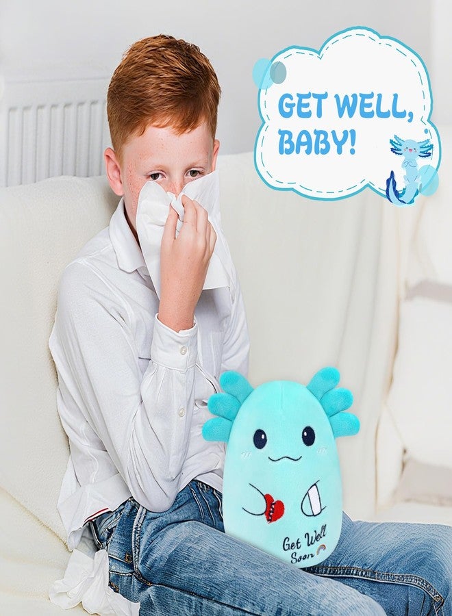 LSYDCARM Get Well Soon Axolotl Plush, Blue Axolotl Stuffed Animal Get Well Soon Gift for Kids Women, Cute Plush Huggable Stuffed Animal for Kids Boys Grils After Surgery - Image 4