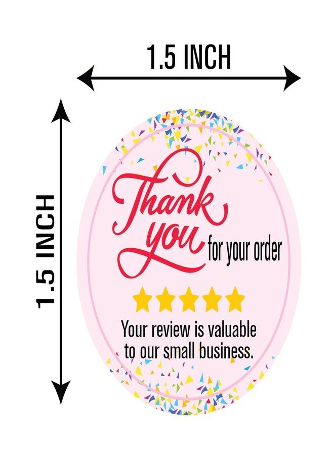 Rsbhub - 1.5 inch Thank You for Your Order Review Stickers (Pcs of 100) Self Adhesive Sticker (Pack of 100) - Image 2