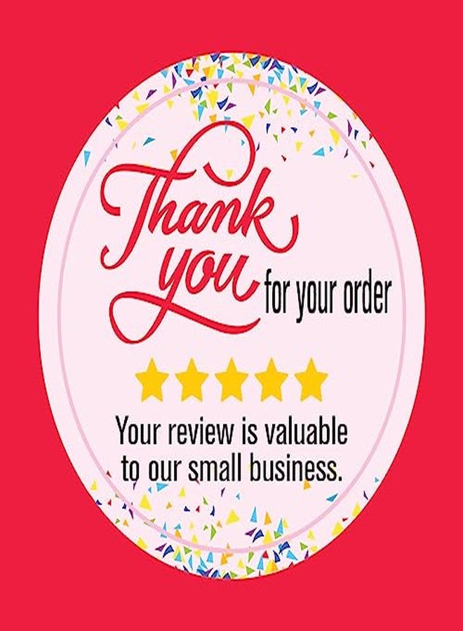Rsbhub - 1.5 inch Thank You for Your Order Review Stickers (Pcs of 100) Self Adhesive Sticker (Pack of 100) - Image 1