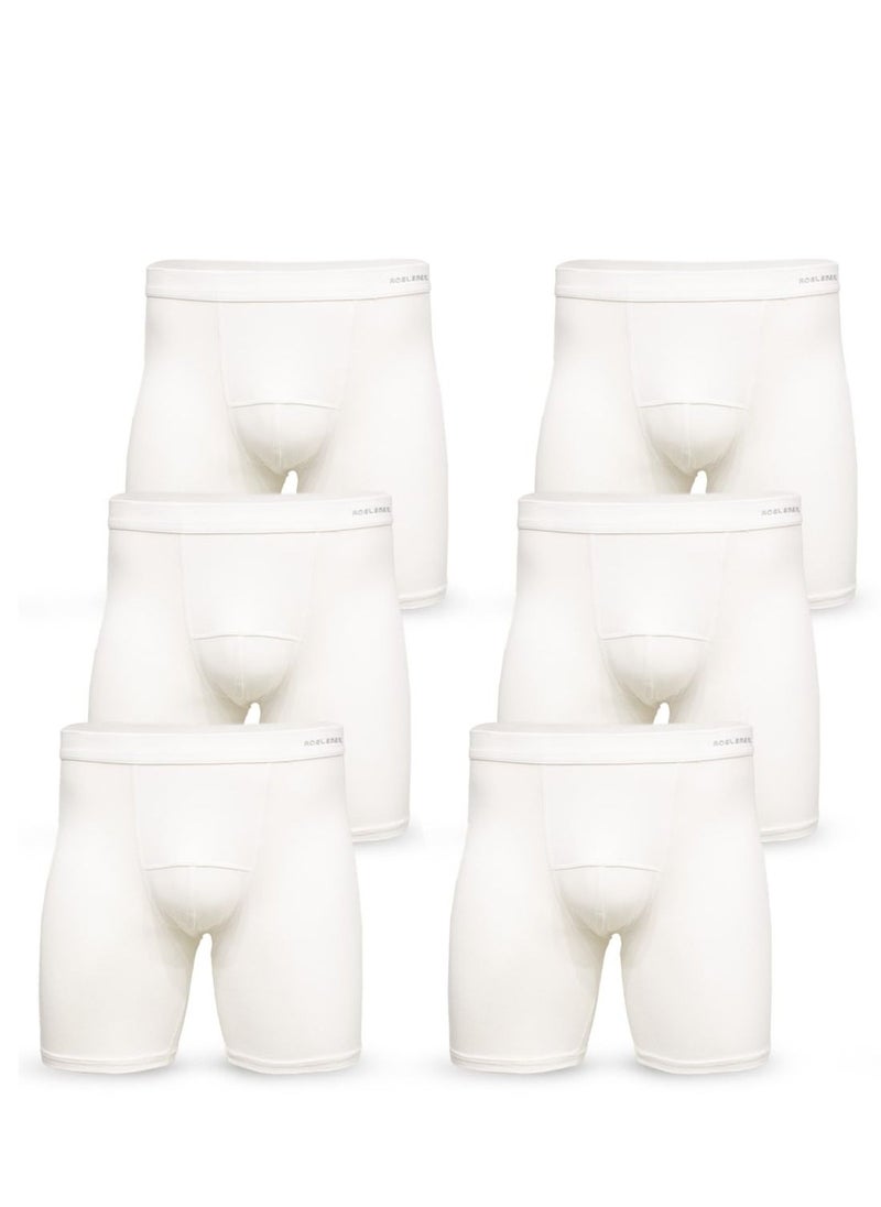 AOELEMENT - Boxer Briefs White Color for Men Six  pcs Pack - Image 1