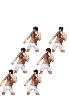 AOELEMENT Boxer Briefs White Color for Men Six  pcs Pack  - Image 1