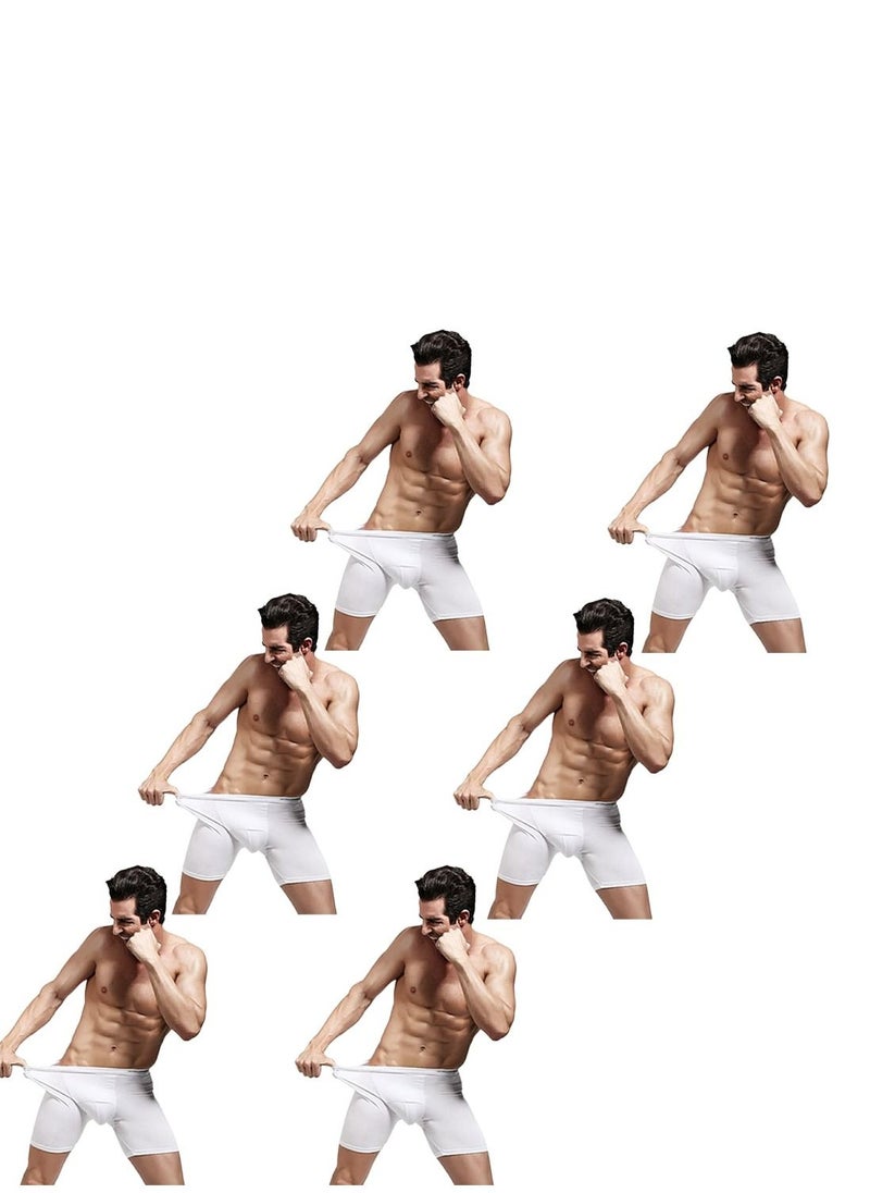 AOELEMENT - Boxer Briefs White Color for Men Six  pcs Pack - Image 1